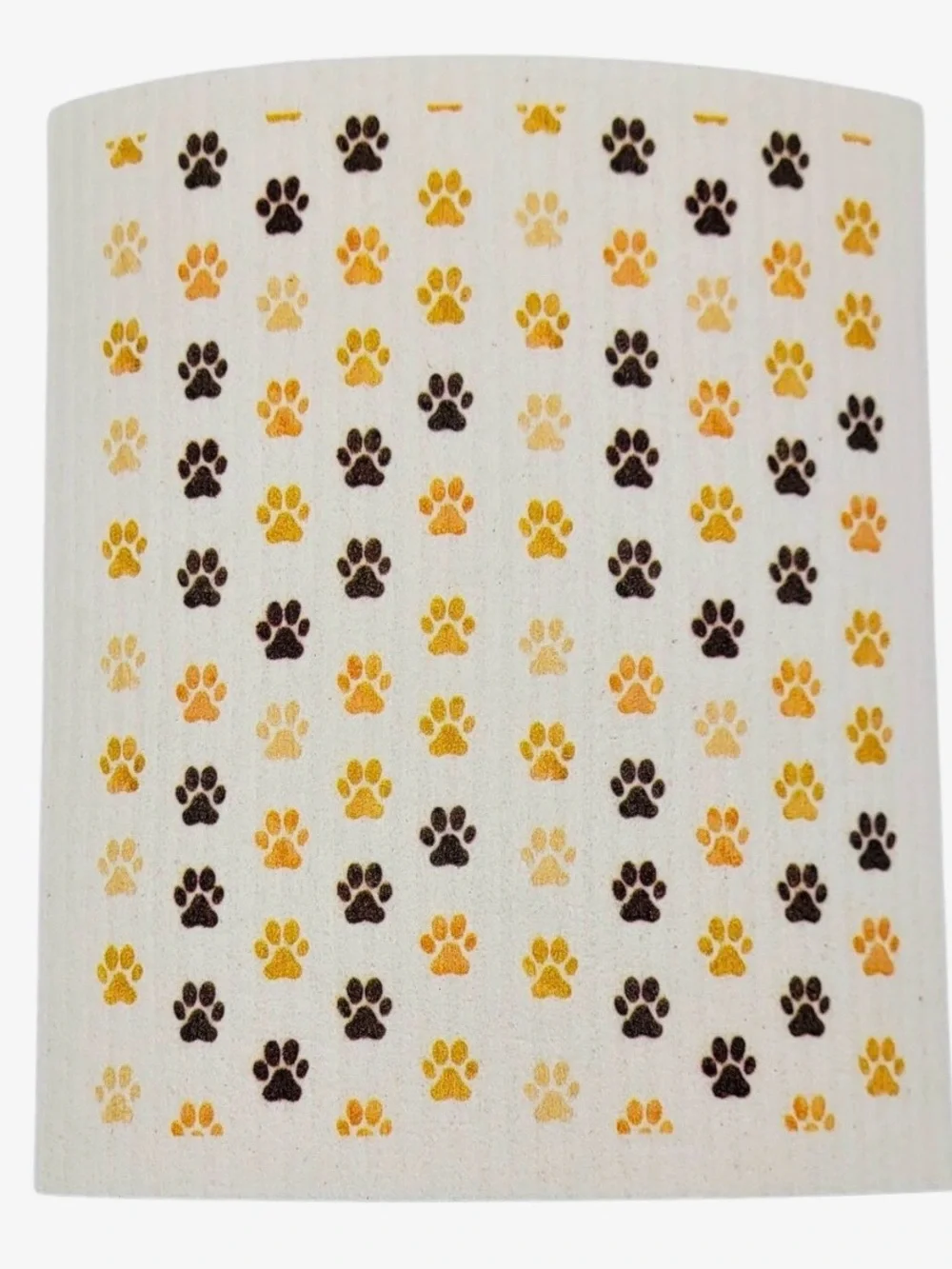 Paw Print swedish Towel in Yellow, Orange, Brown